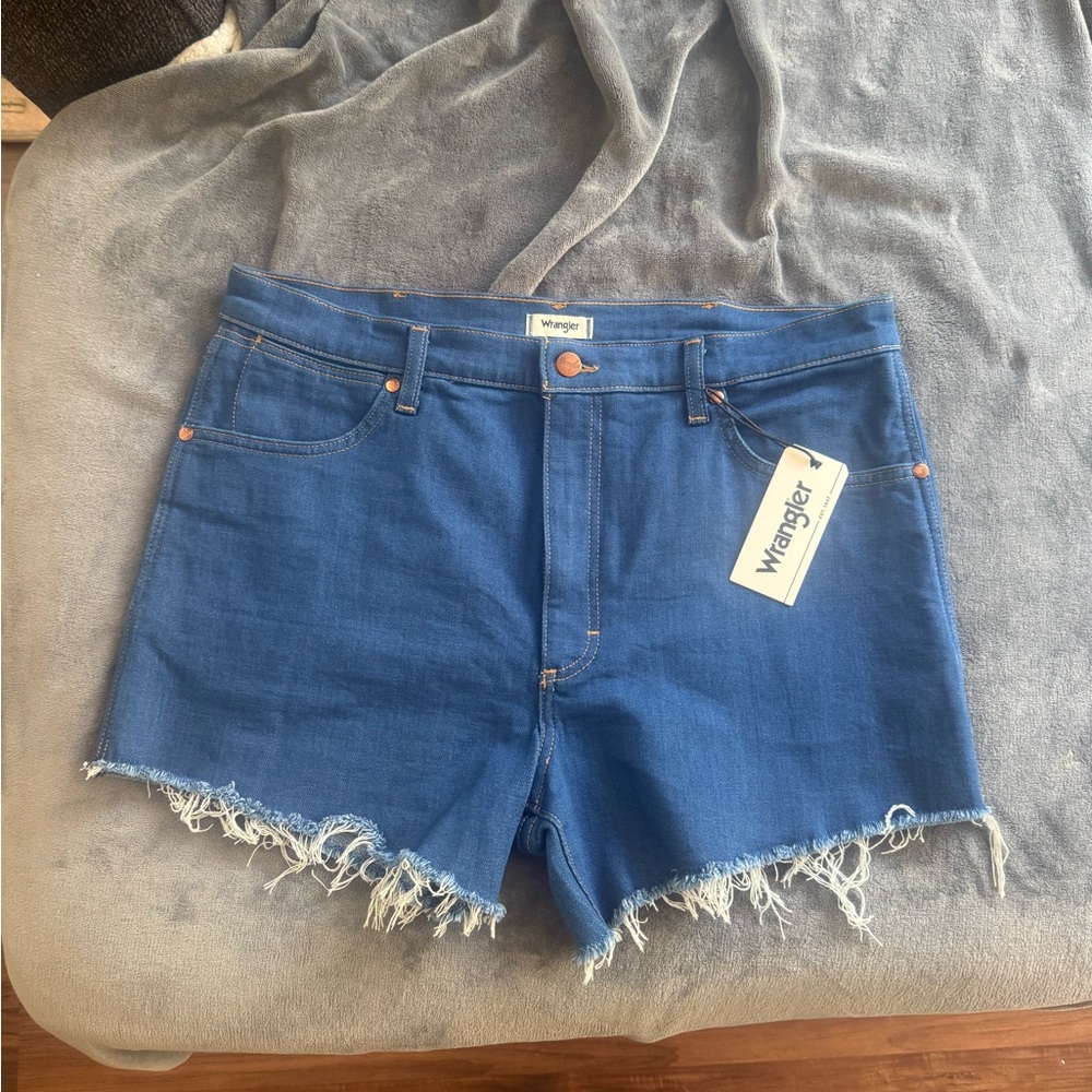 Wrangler Blue Denim Cutoff Shorts